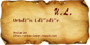 Urbán Lázár névjegykártya